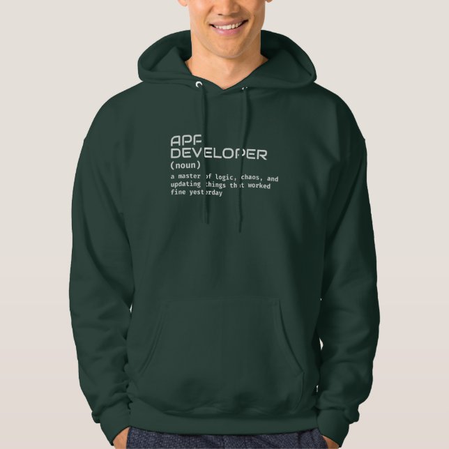 Tech Spaß - Software Developer Definition Hoodie (Vorderseite)