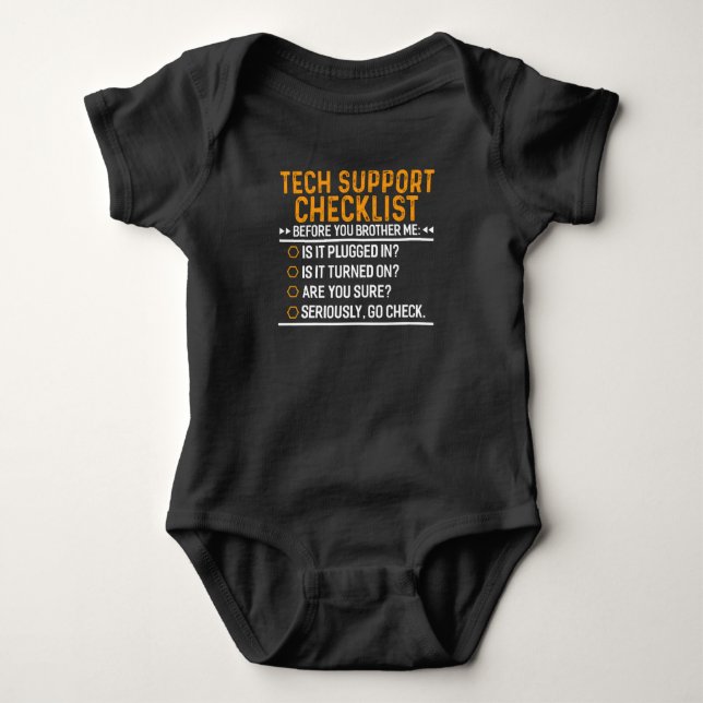 Tech Support Computer Geek Funny Techie Geschenk I Baby Strampler (Vorderseite)