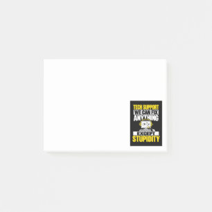 Tech-Support-Humor - Kann Dummheit nicht beheben Post-it Klebezettel