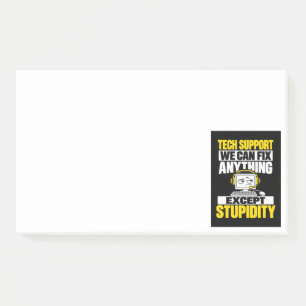 Tech-Support-Humor - Kann Dummheit nicht beheben Post-it Klebezettel