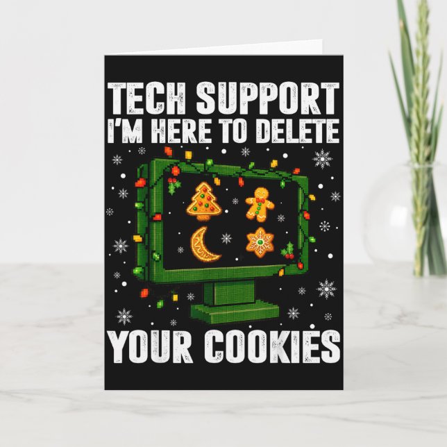 Tech-Support Löschen Sie Ihre Cookies Männer Hässl Karte (Vorderseite)
