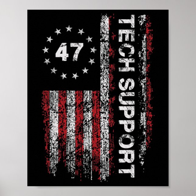 Tech Support Us Flag White House Tech Support D.o. Poster (Vorne)