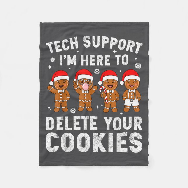 Tech Suprt Christmas Cookies Women Men Funny Chris Fleecedecke (Vorderseite)
