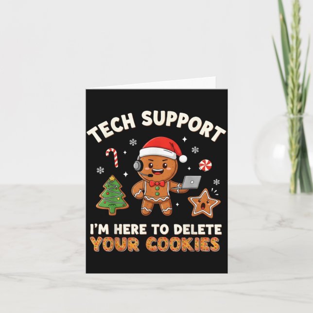 Tech Suprt Christmas Cookies Women Men Funny Chris Karte (Vorderseite)