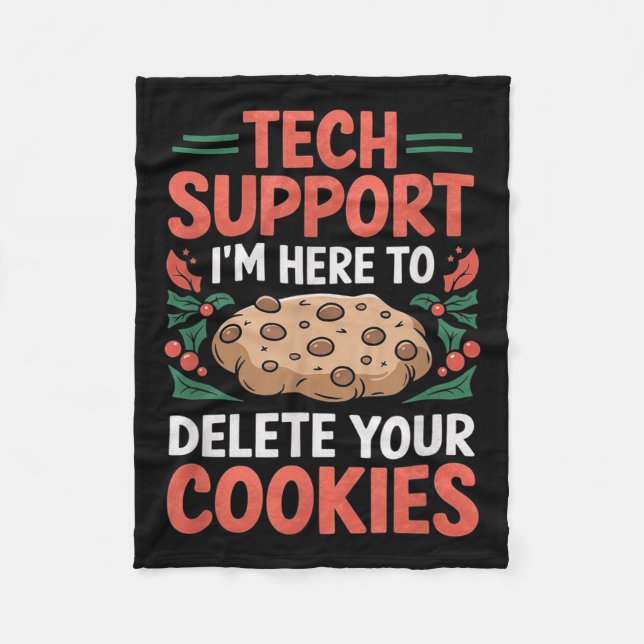 Tech Suprt Christmas Helpdesk Computer Geek Cookie Fleecedecke (Vorderseite)