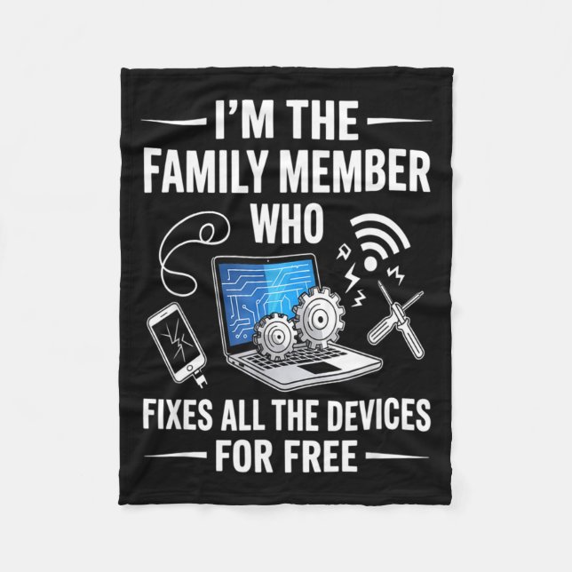 Tech Suprt Design For Men, Boys, Dad. Funny Meme  Fleecedecke (Vorderseite)