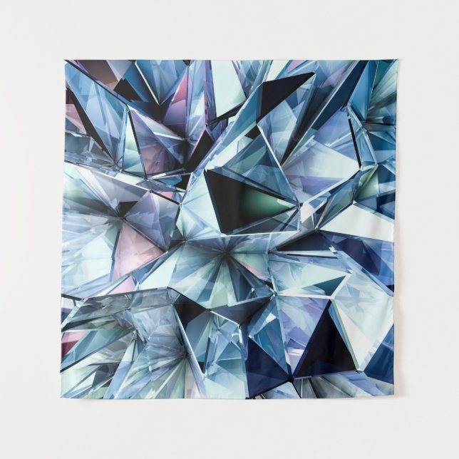 Tech tech triangle crystal background. wandteppich (Vorderseite)