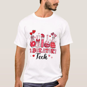 Tech Test Tube Leopard Herz Valentinstag T-Shirt