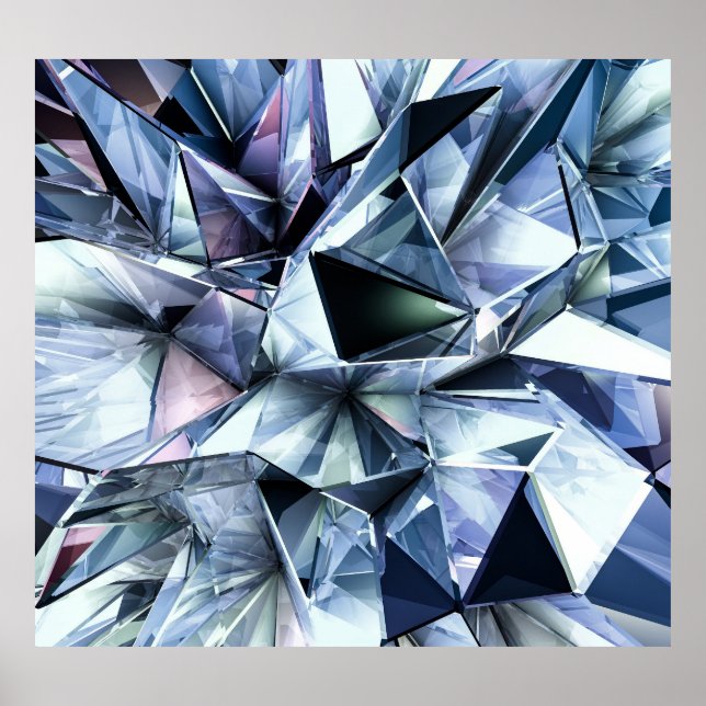 Tech Triangle Crystal: 3D-Hintergrund Poster (Vorne)
