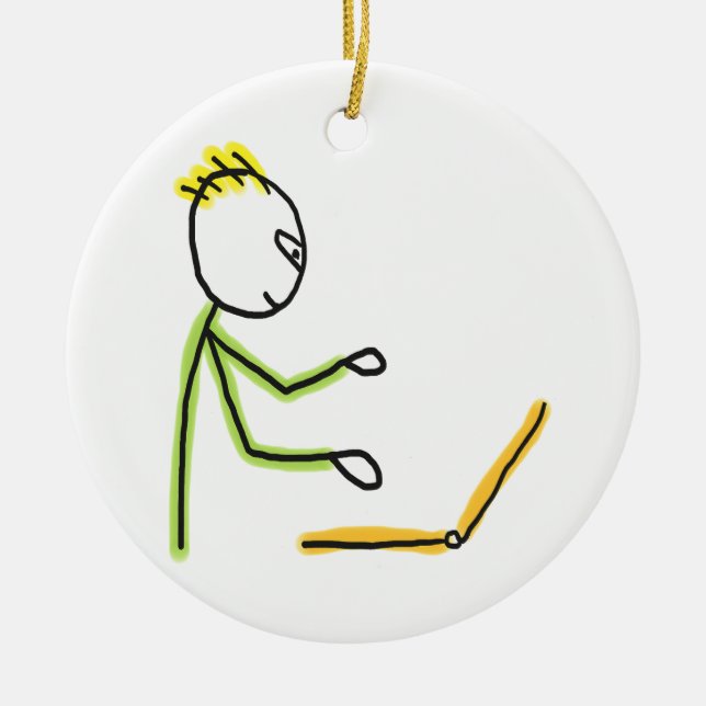 Tech-Typ Stickman Keramik Ornament (Vorne)