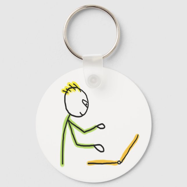 Tech-Typ Stickman Schlüsselanhänger (Vorderseite)