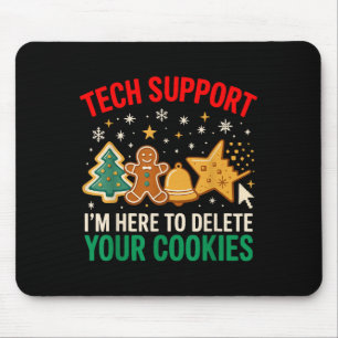 Tech unterstützt Weihnachtskekse Frauen Funny Chri Mousepad