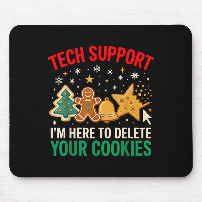 Tech unterstützt Weihnachtskekse Frauen Funny Chri Mousepad (Vorne)