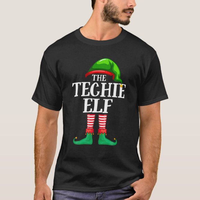 Techie Elf Matching Family Group Weihnachts-Party  T-Shirt (Vorderseite)