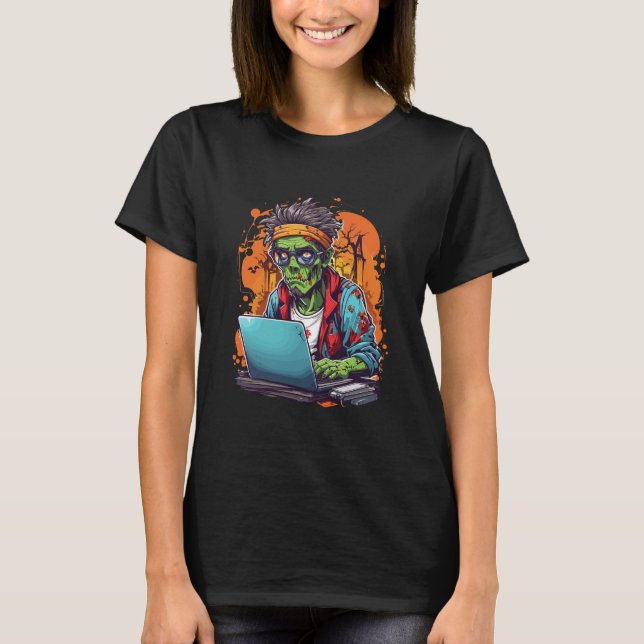Techie Zombie | Halloween T-Shirt (Vorderseite)