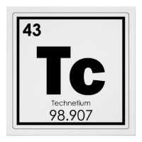 Technetium-Symbol für chemische Elemente