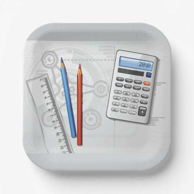 Technical Drawing Office Supplies Pappteller (Vorderseite)