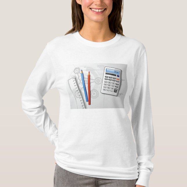 Technical Drawing Office Supplies T-Shirt (Vorderseite)