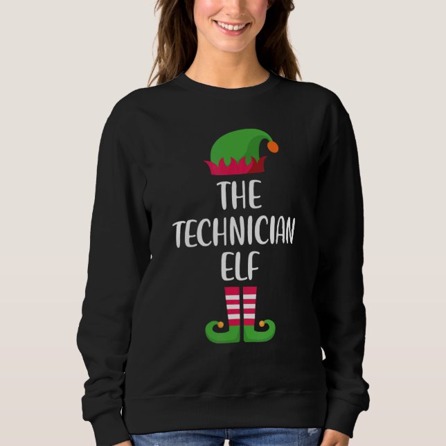 Technician Elf Family Matching Group Christmas Paj Sweatshirt (Vorderseite)