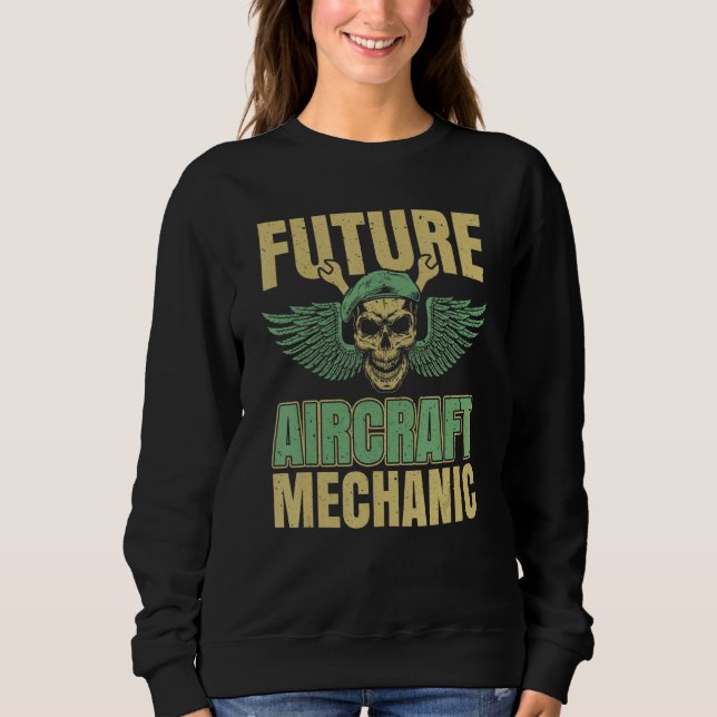 Technician Skull  Engineer Aircraft Mechanic 1 Sweatshirt (Vorderseite)
