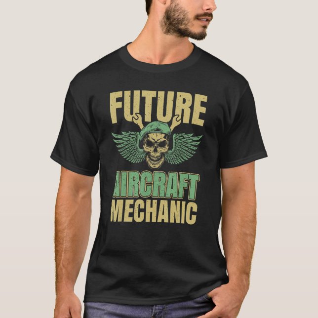 Technician Skull  Engineer Aircraft Mechanic 1 T-Shirt (Vorderseite)