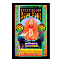 Technicolor Motor Zuhause Band Rock Art Poster