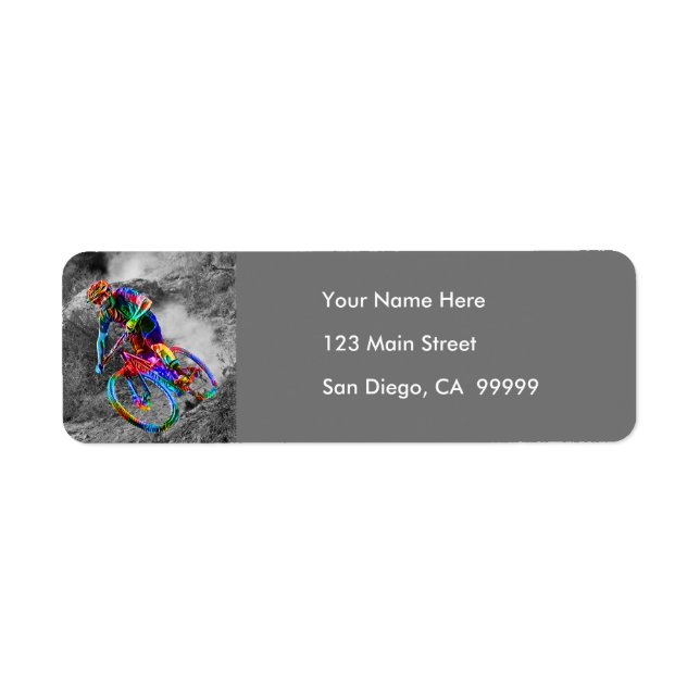 Technicolor Mountain Biker Reiten (Vorne)