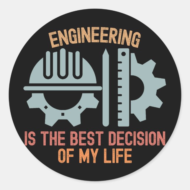 Technik ist die beste Entscheidung meines Lebens Runder Aufkleber (Vorderseite)