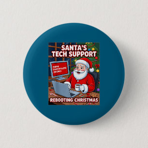 Technik-Weihnachtsmann-Support-T-Shirt neu starten Button