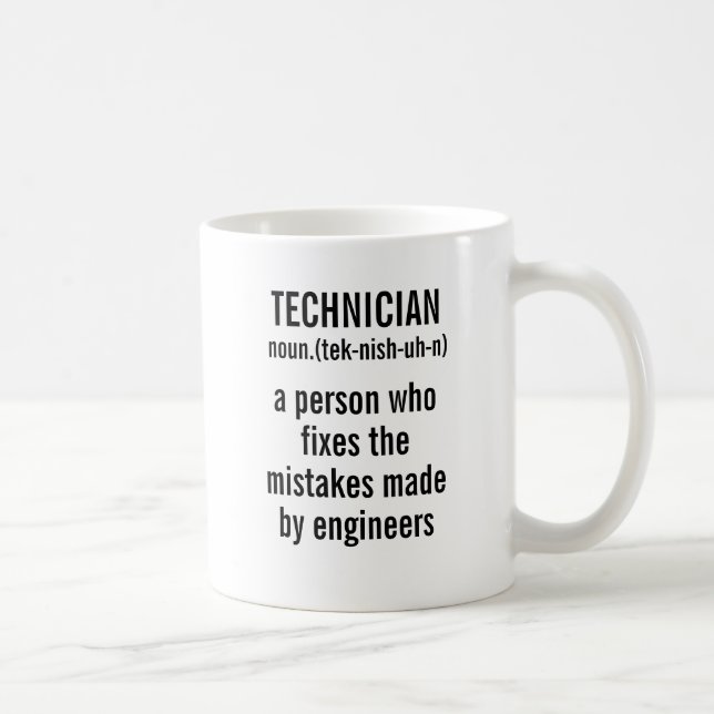 Techniker-Definition eine Person, die das mista Tasse (Rechts)