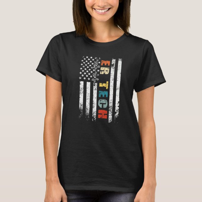 Techniker der US-Flagge Techniker im Notfall T-Shirt (Vorderseite)
