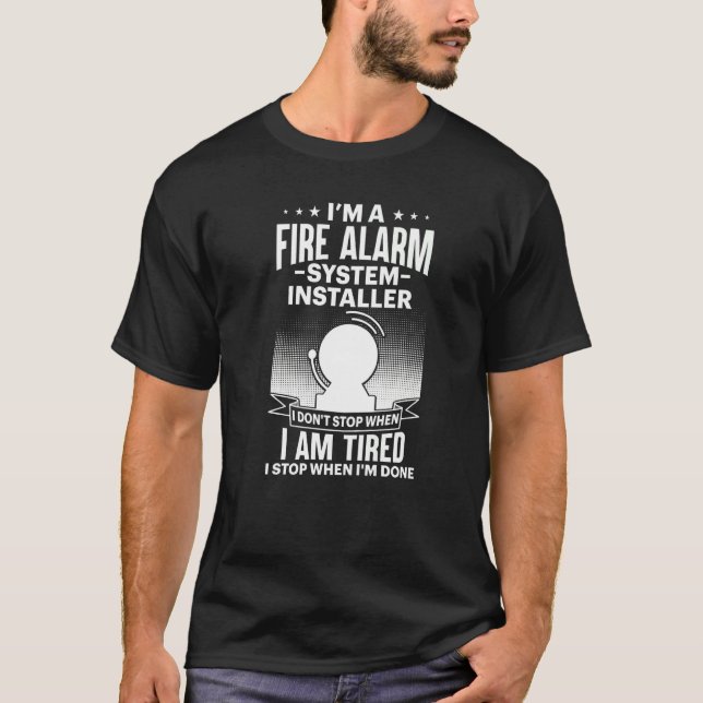 Techniker des Feueralarm-Installers House Dete T-Shirt (Vorderseite)