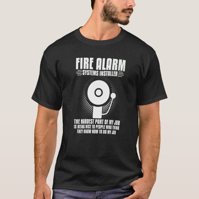 Techniker des Feueralarm-Installers House Dete T-Shirt (Vorderseite)