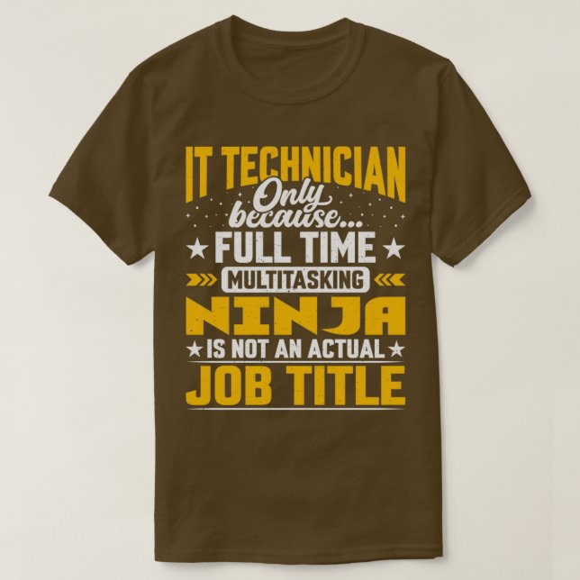 Techniker für Informationstechnologie T-Shirt (Design vorne)