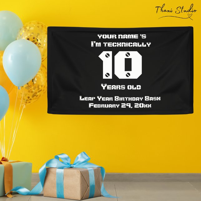 Technisch bin ich... Jahre alt Leap Year Birthday  Banner (Von Creator hochgeladen)