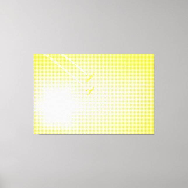 Technisch-Gelbe Halbtoneffekt-Flugzeug im Himmel Leinwanddruck (Vorderseite)