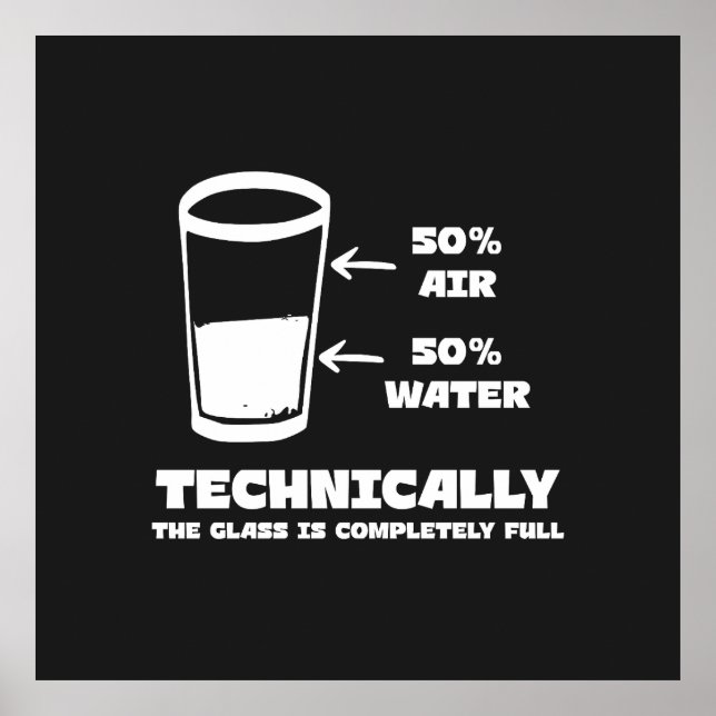 Technisch gesehen ist das Glas völlig glänzend Poster (Vorne)
