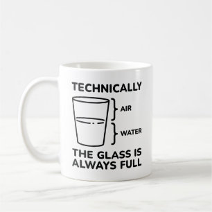 Technisch ist das Glas immer voll Kaffeetasse