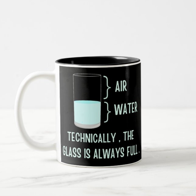 Technisch ist das Glas immer voll Zweifarbige Tasse (Links)