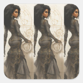 Technisch schwer quadratischer aufkleber