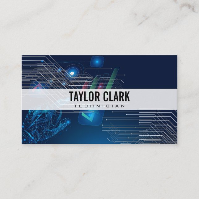 Technische Nodes und Diagramm Hintergrund Visitenkarte (Vorderseite)