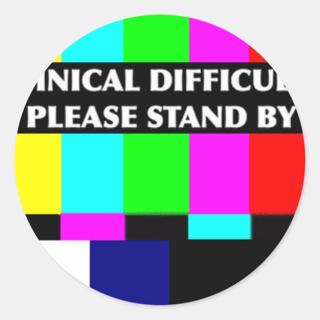 Technische Schwierigkeiten Runder Aufkleber (Vorderseite)