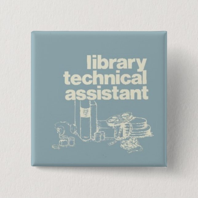 technischer Assistent der Bibliothek Button (Vorderseite)