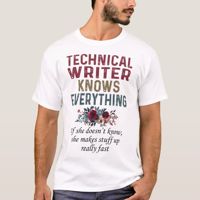 Technischer Autor kennt alles T-Shirt (Vorderseite)