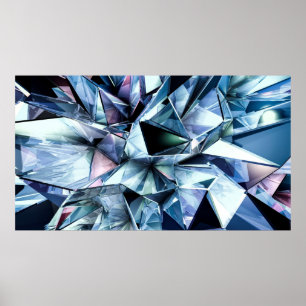 Technischer Dreieck Kristallhintergrund. Poster