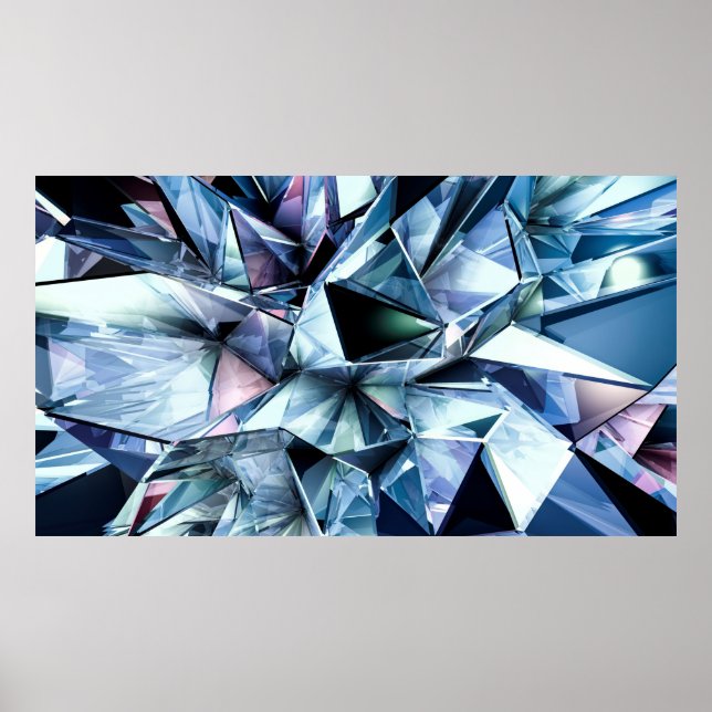 Technischer Dreieck Kristallhintergrund. Poster (Vorne)