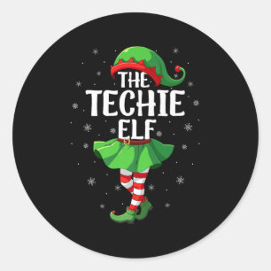 Technischer Elf Weihnachten Mädchen Frauen Elf Tru Runder Aufkleber