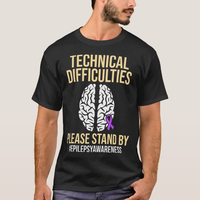 Technischer Epileptischer Krieger Epilepsie-Bewuss T-Shirt (Vorderseite)