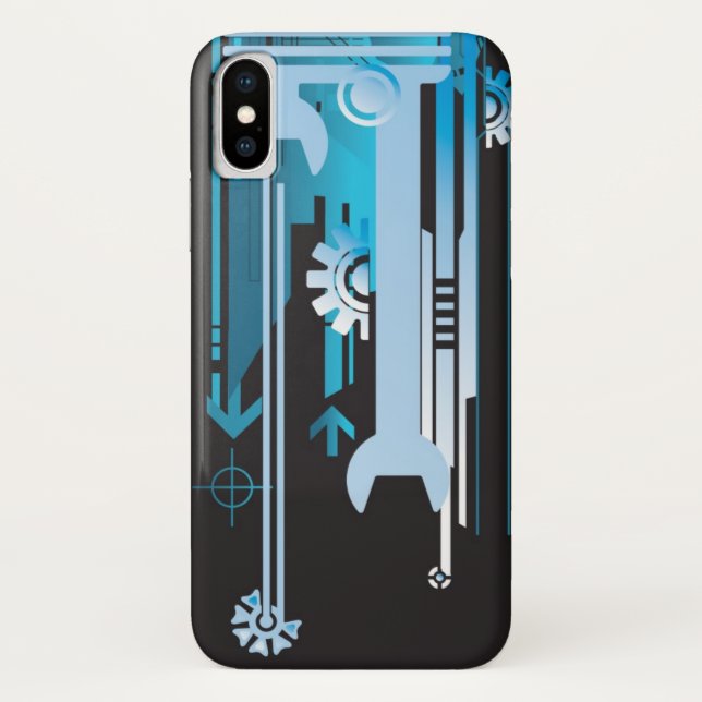 Technischer Halbtonhintergrund 3 Case-Mate iPhone Hülle (Rückseite)