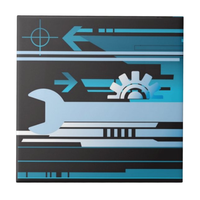 Technischer Halbtonhintergrund 3 Fliese (Vorderseite)